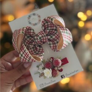 Plaid Bow Hair Clip for Kids